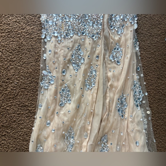 Jovani Sparkling Strapless Gown with Slit - Picture 8 of 16